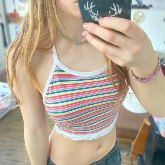 Urban Outfitters Tops - Urban Outfitters Multicolor Striped Crop Top